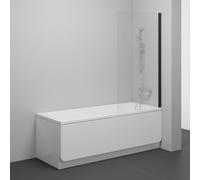 Ravak Nexty mampara de bañera 80 cm una pieza negro mate/vidrio transparente 7O840300Z1
