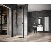 Ravak Nexty mampara de ducha 90 cm negro mate/vidrio transparente 90O70300Z1