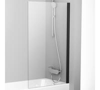 Ravak Pivot mampara de bañera 80 cm una pieza negro mate/vidrio transparente 79840300Z1