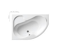 Ravak Rosa I bañera de esquina 140x105 cm izquierda blanco CI01000000
