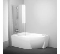 Ravak Rosa mampara de bañera 100 cm una pieza satinado mate/vidrio transparente 7QLS0U00Y1
