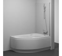 Ravak Rosa mampara de bañera 100 cm una pieza satinado mate/vidrio transparente 7QRS0U00Y1