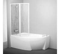 Ravak Rosa mampara de bañera 90 cm dos piezas blanco brillo/plástico 76L7010041