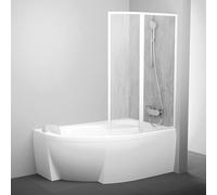 Ravak Rosa mampara de bañera 99 cm dos piezas blanco brillo/plástico 76P9010041