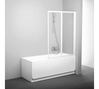 Ravak Supernova mampara de bañera 105 cm dos piezas blanco brillo/vidrio con un patrón 796M0100ZG