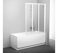 Ravak Supernova mampara de bañera 130 cm tres piezas blanco brillo/vidrio con un patrón 795V0100ZG