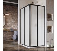 Ravak Supernova puerta de ducha 80 cm corredera negro mate/poliestireno 14V403O211