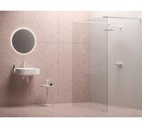 Ravak Walk in Free mampara de ducha 160 cm blanco mate/vidrio transparente GW9FS0E0SZ1