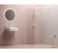 Ravak Walk-In Wall mampara de ducha walk-in 100 cm blanco mate/vidrio transparente GW9WA0E0SZ1