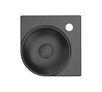 Ravak Yard lavabo 28x28 cm esquina clásico-para mueble negro mate XJX0D228000