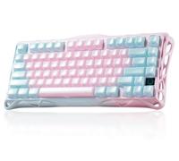 ravaStar Mercury K1 Lite Teclado Mecánico Gaming, Layout 75%, Gasket-Mount, Tri-Modo (2.4GHz/BT/Cable), Hot-Swap, Switches Lineales Stellar Bloom, Jelly Keycaps, RGB - Lumen Rose