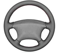 RAVCDES Funda de Volante de Cuero Negro, para Citroen Xsara Picasso 2001-2010 para Berlingo 2003-2008 C5 2001-2006 Funda Protectora para Volante de Coche Cosida a Mano