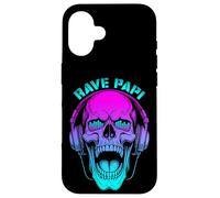 Rave Papi EDM Music Festival Trippy Skull DJ Auriculares Carcasa para iPhone 16