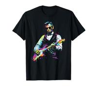 Rave President Abe Lincoln Tocando Guitarra gráfica EDM Art Camiseta