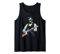 Rave President Abe Lincoln Tocando Guitarra gráfica EDM Art Camiseta sin Mangas
