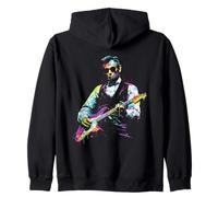 Rave President Abe Lincoln Tocando Guitarra gráfica EDM Art Sudadera con Capucha
