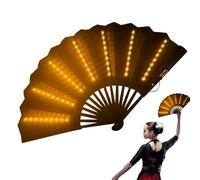 RaveFan Plegable Con Luz | Ventilador De Mano LED Brillante Con Luces | Abanicos Plegables Multiusos, Accesorios De Festival Ďe Carnaval Plegables Y Portátiles Iluminados Y Danza - Mujeres Para Actuac