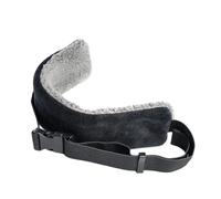 Ravel - Correa para la cabeza, 33 x 9 cm, reposacabezas de viaje ajustable para avión, coche y tren, estabilizador de cuello de terciopelo ligero para durmiendo, niños pequeños y adultos, color negro