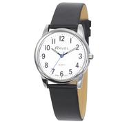 Ravel Plus - Reloj Duradero de Uso Diario Unisex con Correa de Piel de Microfibra - Cuarzo analógico japonés - RP001L - Negro/Color Plata/Esfera Blanca