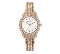 Ravel Plus - Reloj Joya con Caja Redonda de 32 mm para Mujer - 3ATM - Cuarzo Analógico Japonés - RPJ003L - Color Oro Rosa