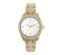 Ravel Plus - Reloj Joya con Caja Redonda de 34 mm para Mujer - 3ATM - Cuarzo Analógico Japonés - RPJ005L - Color Dorado