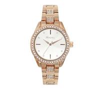 Ravel Plus - Reloj Joya con Caja Redonda de 34 mm para Mujer - 3ATM - Cuarzo Analógico Japonés - RPJ006L - Color Oro Rosa