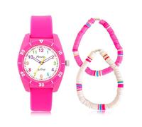 Ravel R224-5ATM - Juego de reloj Surfer y pulsera elástica para niños de 5 ATM, cuarzo analógico, rosa, Correa
