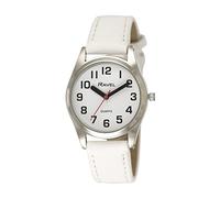 Ravel - Reloj con Correa de Ayuda Visual Unisex Super Atrevido con Grandes números - Blanco/Tono Plateado/Esfera Blanca