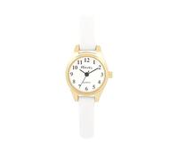 Ravel - Reloj de cóctel pequeño para mujer, Tono blanco y dorado