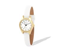 Ravel - Reloj de cóctel pequeño para mujer, Tono blanco y dorado
