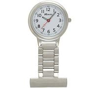 Ravel - Reloj de enfermero Fob clásico fácil de Leer - Tono Plateado