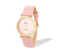 Ravel - Reloj de moda para mujer con textura dorada - Cuarzo analógico - R0145, rosa