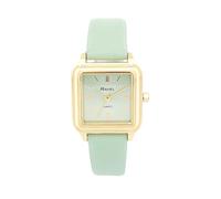 Ravel - Reloj de verano cuadrado dorado para mujer - Cuarzo analógico - R0143, verde, Correa