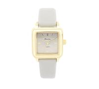 Ravel - Reloj de verano cuadrado dorado para mujer - Cuarzo analógico - R0143, gris, Correa