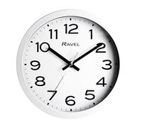 Ravel - Reloj de Pared Moderno de 25 cm para Oficina y Cocina - Cuarzo Analógico - RWC.25.4 - Blanco