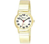 Ravel - Reloj de Pulsera Unisex de Acero Inoxidable con Números Grandes y Manecillas Audaces - Cuarzo Analógico - R0208.05.1S - Color Dorado/Esfera Oro