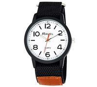 Ravel - Reloj de Trabajo Moderno para Caballero con Correa de Cierre fácil - Analógico Cuarzo - R1601.64.13 - Esfera Blanca/Negra/Pulsera Negra con Lengüeta Marrón