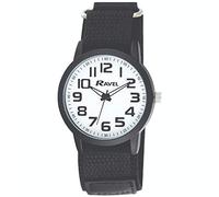 Ravel - Reloj de Trabajo Moderno para Caballero con Correa de Cierre fácil - Analógico Cuarzo - R1601.64.32 - Esfera Blanca/Negra/Correa Negra