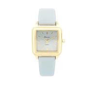Ravel - Reloj de verano cuadrado dorado para mujer - Cuarzo analógico - R0143, azul, Correa