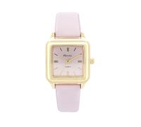 Ravel - Reloj de verano cuadrado dorado para mujer - Cuarzo analógico - R0143, rosa