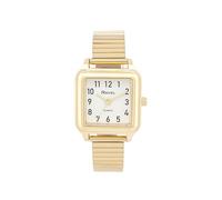 Ravel Reloj cuadrado de verano para mujer con pulsera expansora de acero inoxidable, cuarzo analógico, R0243, Tono dorado