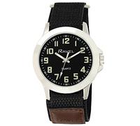 Ravel - Reloj Deportivo Moderno para Caballero con Correa de Cierre Fácil - Analógico Cuarzo - R1601.65.23 - Tono Plateado/Esfera de Carbón/Brazalete Negro con Lengüeta Marrón