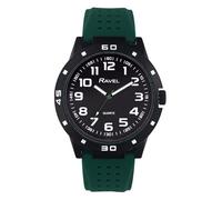 Ravel - Reloj Deportivo para Hombre con Caja Negra, Bisel de Color a Juego y Correa Deportiva de Silicona - Cuarzo Analógico - RS004.11 - Verde