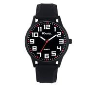 Ravel - Reloj para Hombre con Caja Negra, Correa Deportiva de Silicona y Marcadores de Hora Resaltados - Cuarzo Analógico - RS003.03 - Negro