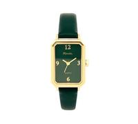 Ravel - Reloj rectangular clásico de moda para mujer - Cuarzo analógico - R0144, Tono verde/dorado