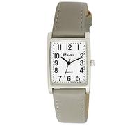 Ravel - Reloj Rectangular Tradicional Unisex con Esfera Numérica Clara - Gris
