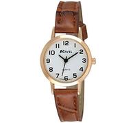 Ravel - Reloj Tradicional para Mujer con Esfera Numérica Clara - Tono de Oro Rosa/Marrón