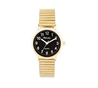 Ravel - Reloj unisex clásico diario con pulsera expansora de acero inoxidable - Cuarzo analógico - R0229, Esfera dorada y negra, 36mm watch case