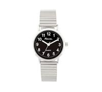 Ravel - Reloj unisex clásico diario con pulsera expansora de acero inoxidable - Cuarzo analógico - R0229, Esfera plateada y negra, 36mm watch case