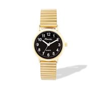 Ravel - Reloj unisex clásico diario con pulsera expansora de acero inoxidable - Cuarzo analógico - R0229, Esfera dorada y negra, 36mm watch case